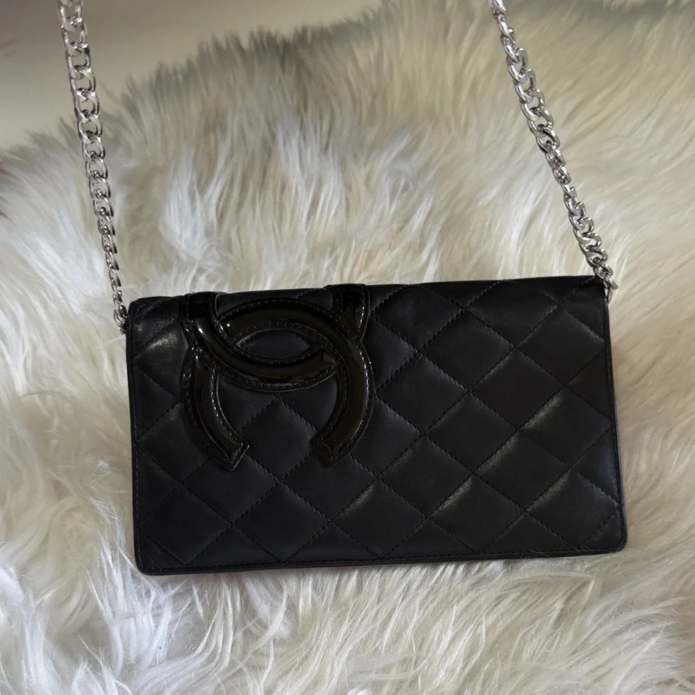 CHANEL Black Quilted Patent‎ Wallet - Certificate